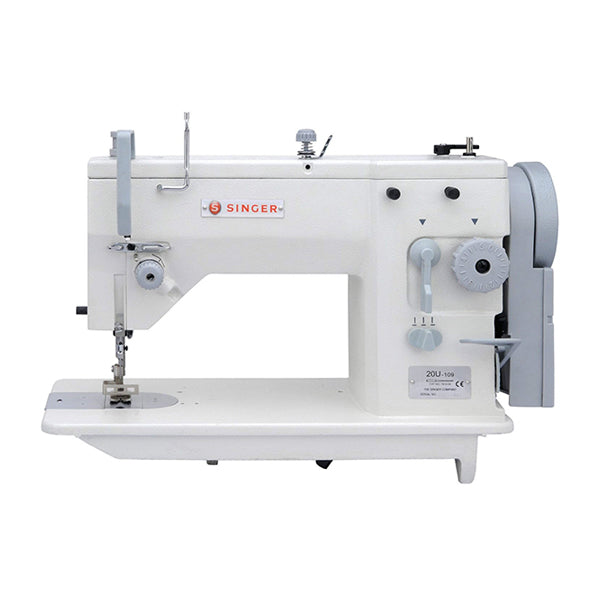 SINGER 20U-105C Single Needle Lockstitch Straight and Zig-Zag  Sewing Machine Assembled with Servo Motor, Table and Stand Included