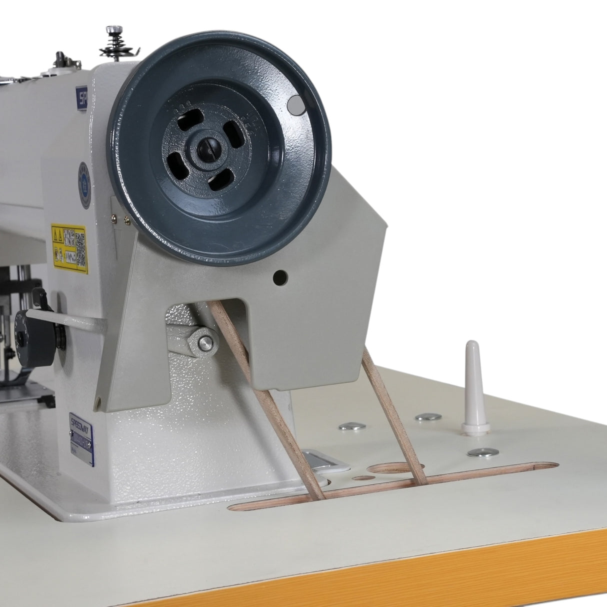 Máquina de coser SPEEDWAY SW-4400-L18 de brazo largo de una sola aguja, resistente, con avance unísono, ensamblada con servomotor, mesa y soporte