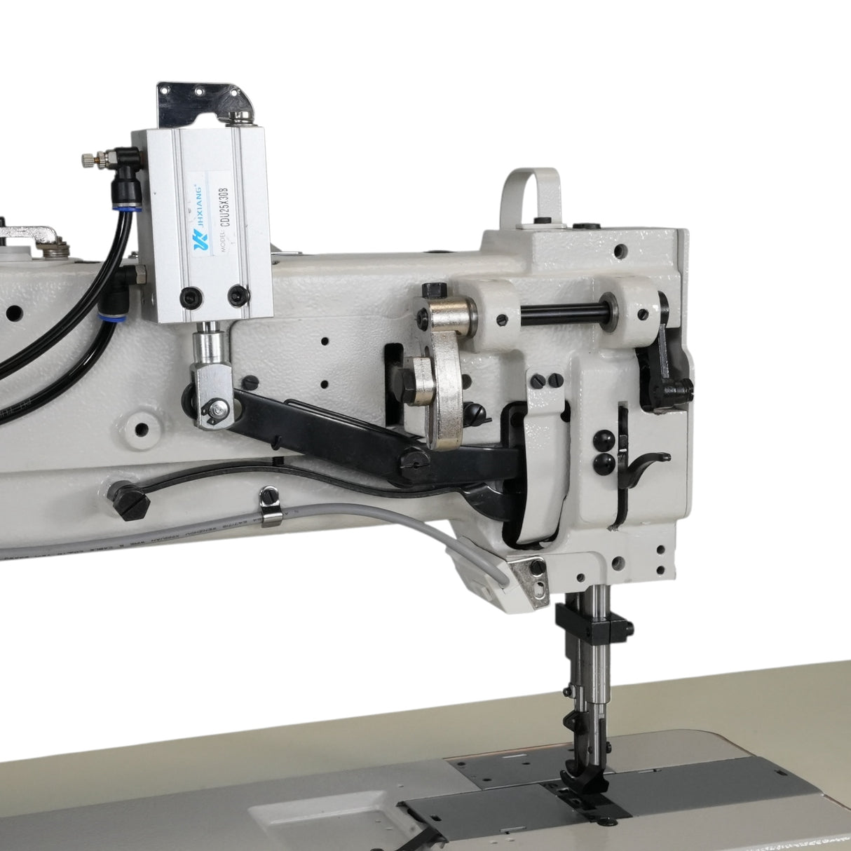 SPEEDWAY SW-4400-L25 Single Needle Long Arm Heavy Duty Unison Feed Walking Foot Sewing Machine Assembled with Servo Motor, Table and Stand