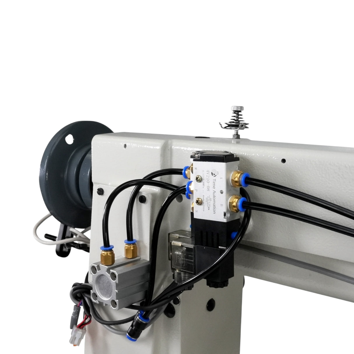 SPEEDWAY SW-4400-L25 Single Needle Long Arm Heavy Duty Unison Feed Walking Foot Sewing Machine Assembled with Servo Motor, Table and Stand