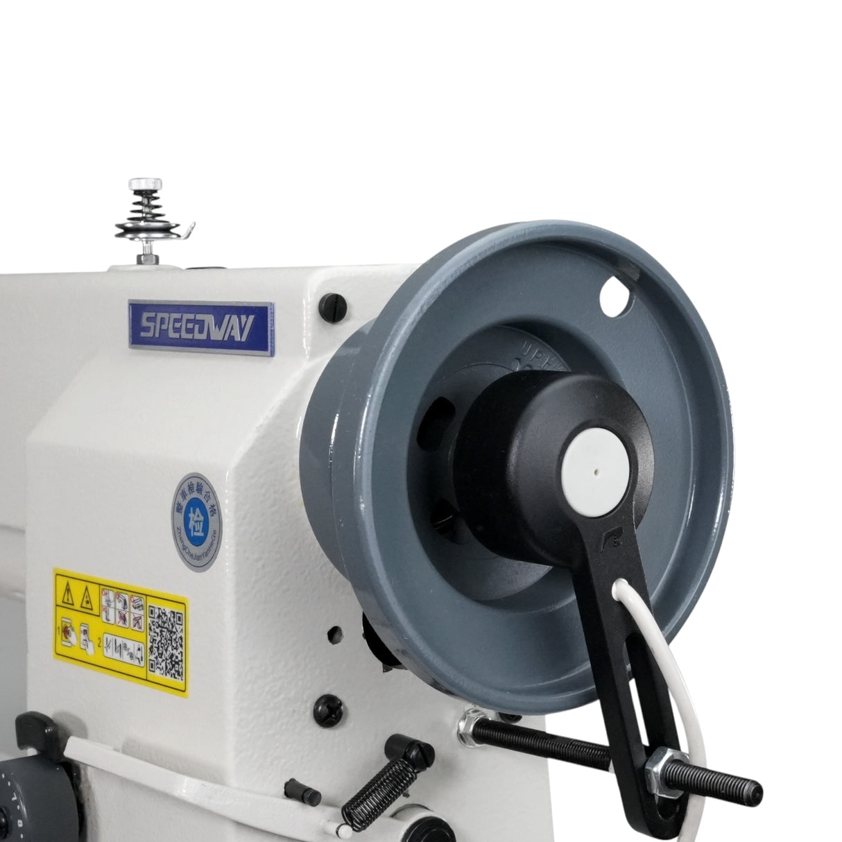 SPEEDWAY SW-4400-L25 Single Needle Long Arm Heavy Duty Unison Feed Walking Foot Sewing Machine Assembled with Servo Motor, Table and Stand