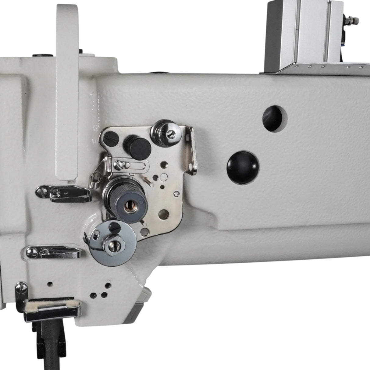 SPEEDWAY SW-4400-L25 Single Needle Long Arm Heavy Duty Unison Feed Walking Foot Sewing Machine Assembled with Servo Motor, Table and Stand