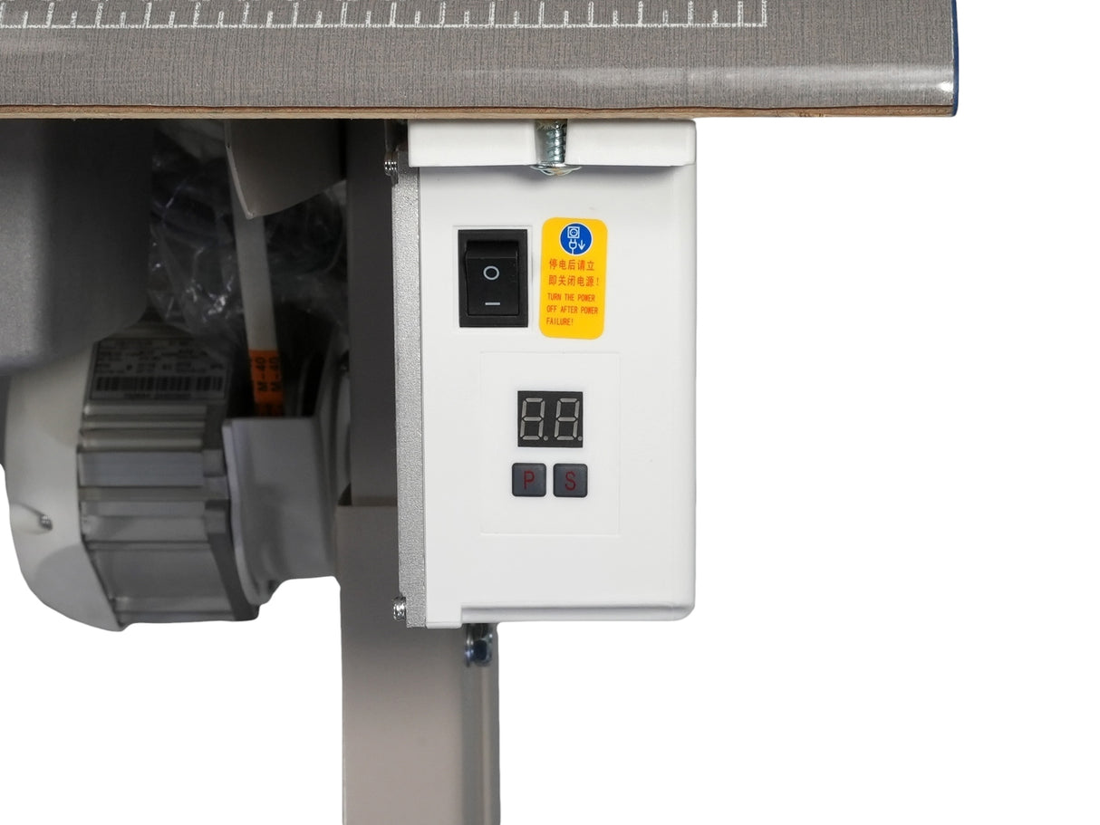 SPEEDWAY SW-4400N Máquina de coser con pie para caminar, alimentación al unísono, resistente, de una sola aguja, ensamblada con servomotor, mesa y soporte incluidos