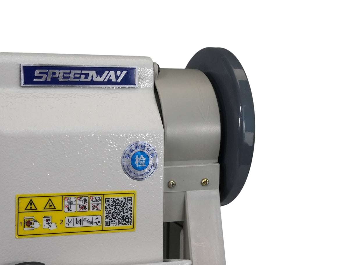 SPEEDWAY SW-4400N Máquina de coser con pie para caminar, alimentación al unísono, resistente, de una sola aguja, ensamblada con servomotor, mesa y soporte incluidos