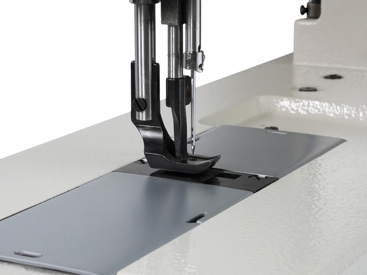 SPEEDWAY SW-4400N Máquina de coser con pie para caminar, alimentación al unísono, resistente, de una sola aguja, ensamblada con servomotor, mesa y soporte incluidos