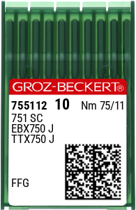 Groz-Beckert 751 SC Industrial Sewing Machine Needle — Pack of 10