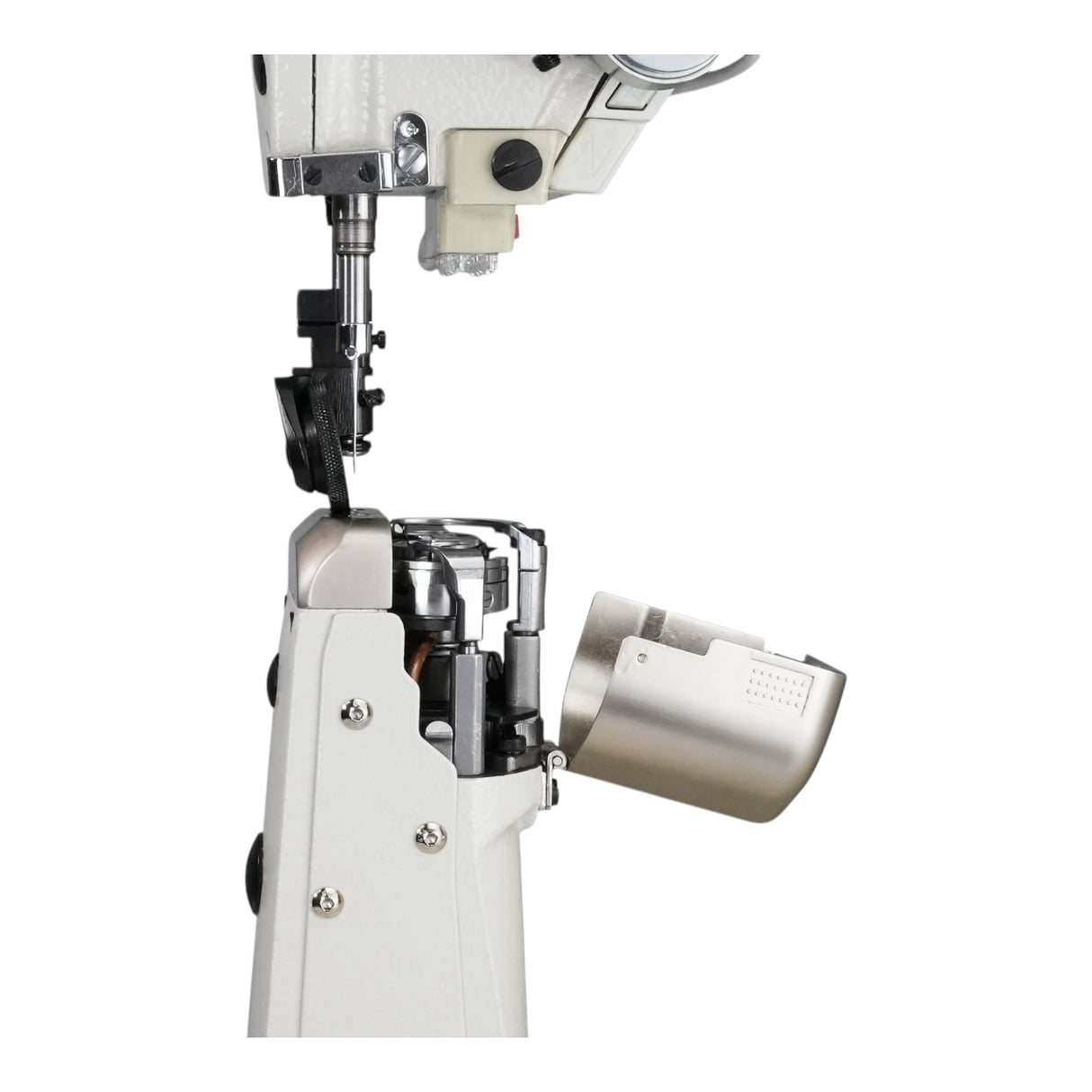 Máquina de coser industrial SPEEDWAY 818D con puntada de cadeneta, alimentación superior, inferior y de aguja, con función completa, una sola aguja, servomotor, mesa y soporte incluidos.
