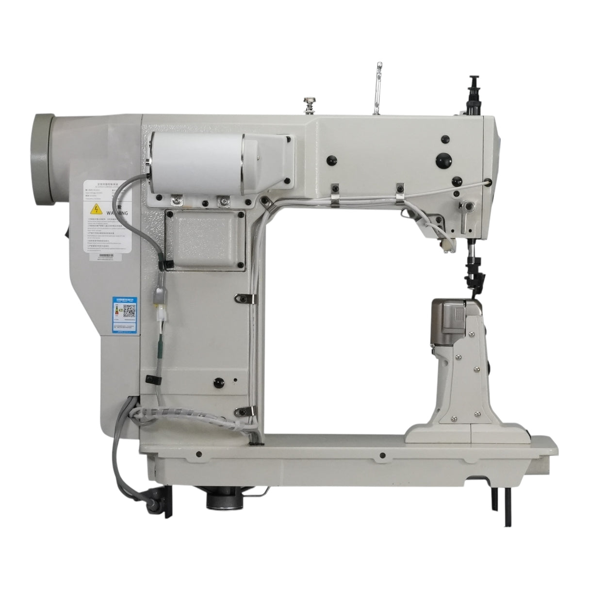 Máquina de coser industrial SPEEDWAY 818D con puntada de cadeneta, alimentación superior, inferior y de aguja, con función completa, una sola aguja, servomotor, mesa y soporte incluidos.