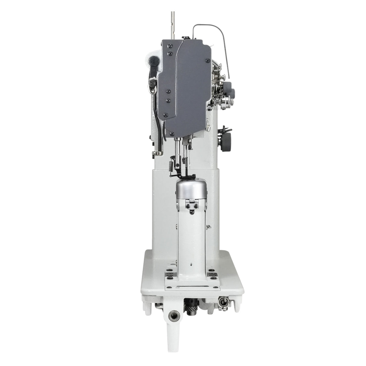 Prensatelas SPEEDWAY SW 82440-2 de doble aguja y poste de 10 mm (3/8"), para máquina de coser de alta resistencia con avance unísono, ensamblado con servomotor, mesa y soporte incluidos.