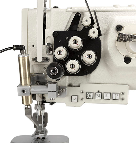 SPEEDWAY® SW1760L/VS Double Needle Post Bed Heavy Duty Unison Feed Walking Foot Sewing Machine Assembled with Table and Stand Included