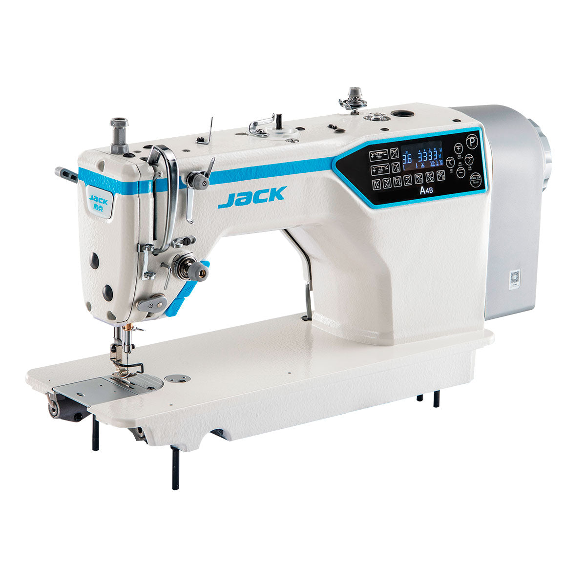JACK A4BC Single Needle Direct Drive Fully Automatic Drop Feed Lockstitch Industrial Sewing Assembled with Table and Stand Included