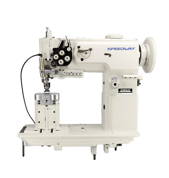 SPEEDWAY® SW1760L/VS Double Needle Post Bed Heavy Duty Unison Feed Walking Foot Sewing Machine Assembled with Table and Stand Included