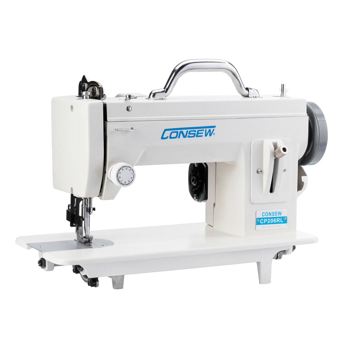 CONSEW CP206RL Portable Single Needle Walking Foot Industrial Sewing Machine with Built-in Motor, Reverse Stitching & Extra Workspace for Upholstery, Leather, Canvas, Sails & Outdoor Gear - Includes Hard Plastic Carrying Case