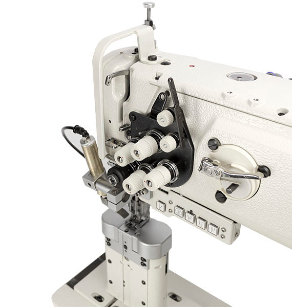 SPEEDWAY® SW1760L/VS Double Needle Post Bed Heavy Duty Unison Feed Walking Foot Sewing Machine Assembled with Table and Stand Included