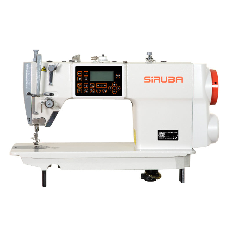 SIRUBA DL7200C-BM1-16Q Single Needle Direct Drive Fully Automatic Stepper Motor Drop Feed Lockstitch Industrial Sewing Assembled with Table and Stand