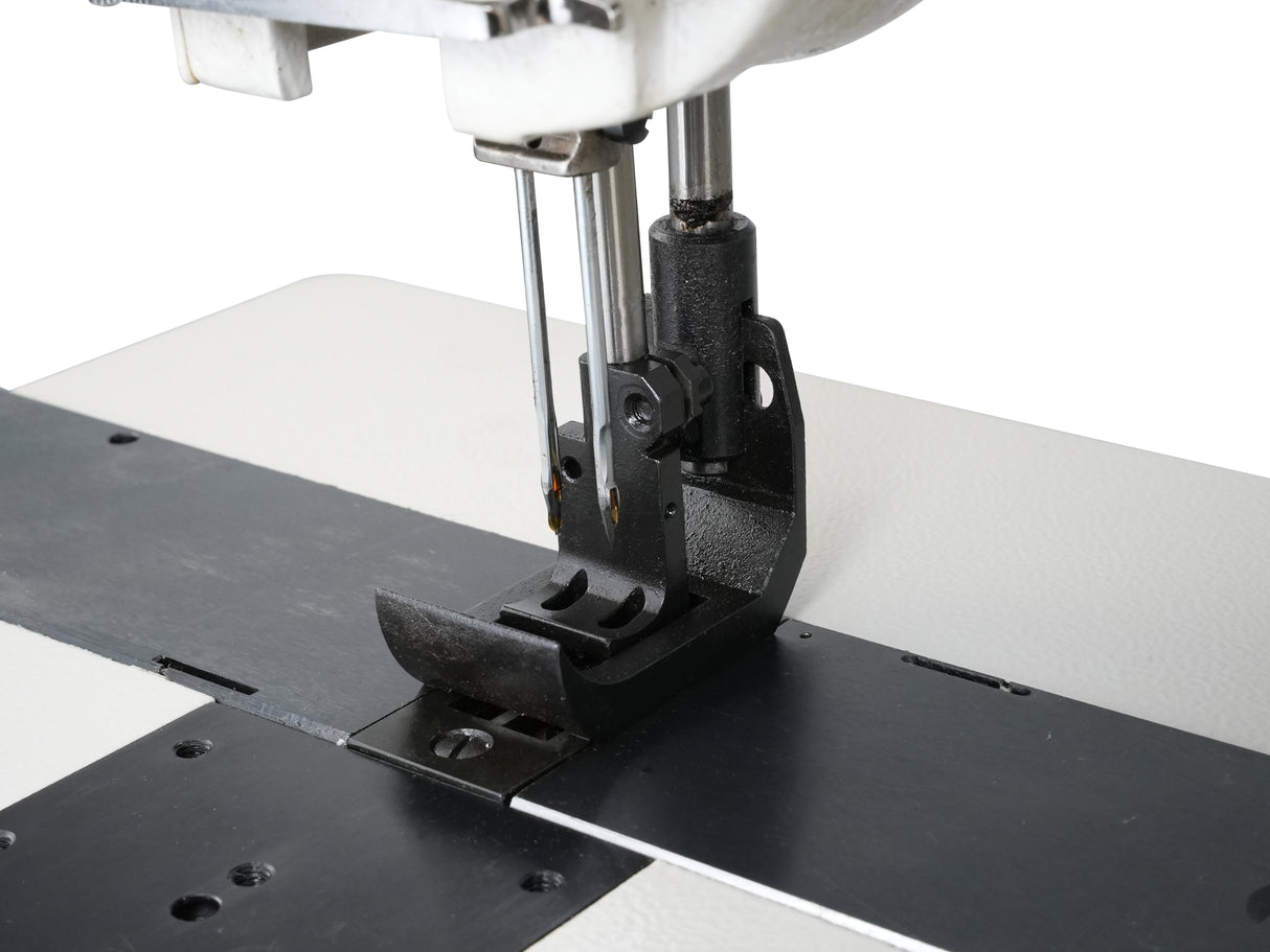 SPEEDWAY SW-28BL-20 2-Needle 20" Long Arm Extra Heavy Duty Walking Foot Compound Feed Industrial Sewing Machine with Japanese Hook & 900W Servo Motor for Sails, Tarps, Leather & Upholstery - Complete Setup, Table & Stand Included