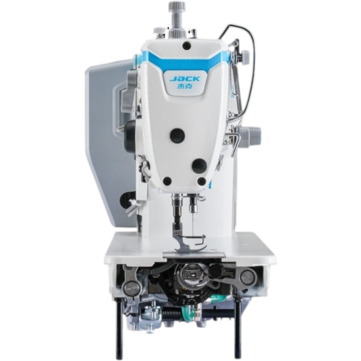 JACK A5E-B (A.M.H 2) AI Material Recognition Unlock the Potential of All Fabrics Single Needle Direct Drive Fully Automatic Drop Feed Lockstitch Industrial Sewing Machine Complete Assembled with Table and Stand Included