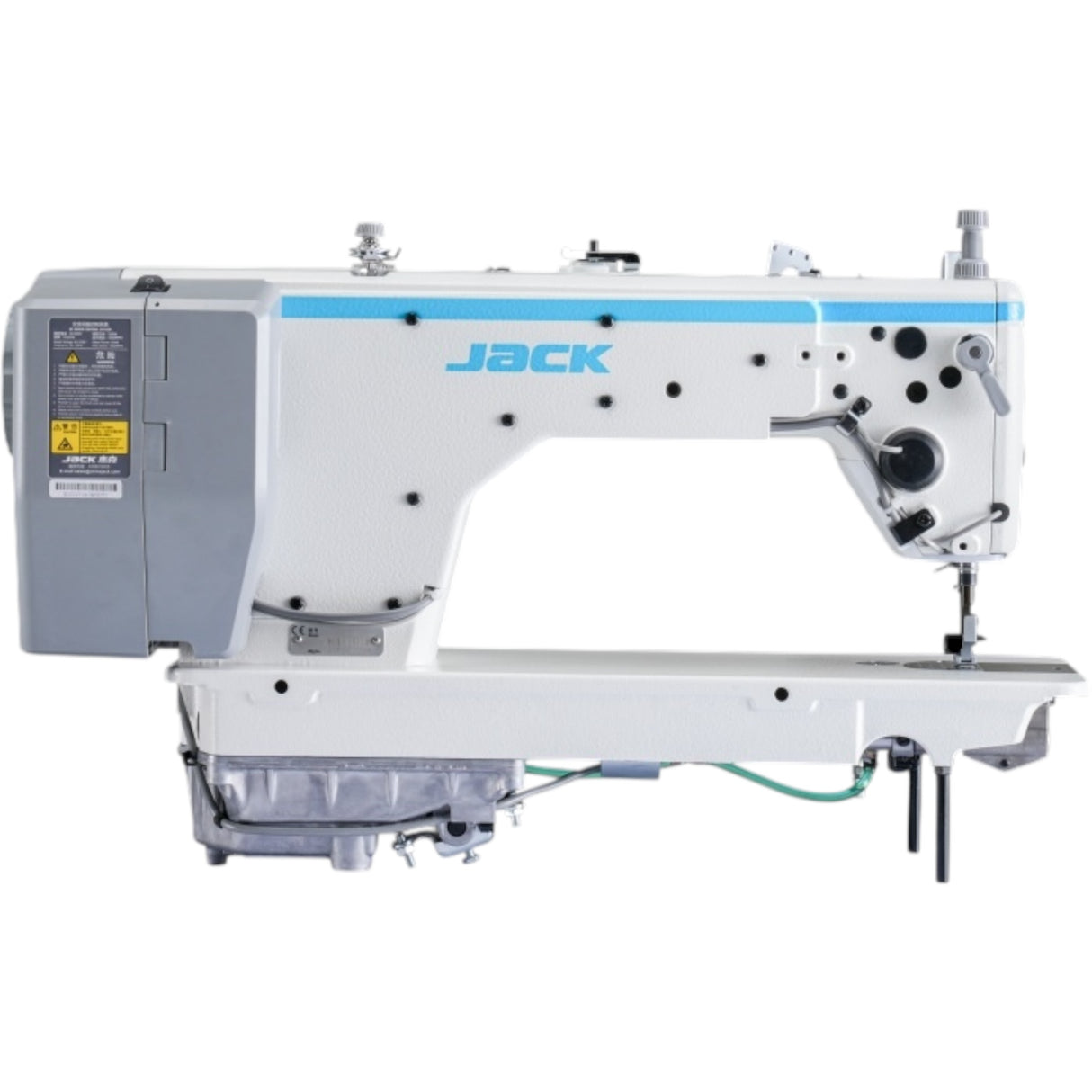 JACK A5E-B (A.M.H 2) AI Material Recognition Unlock the Potential of All Fabrics Single Needle Direct Drive Fully Automatic Drop Feed Lockstitch Industrial Sewing Machine Complete Assembled with Table and Stand Included