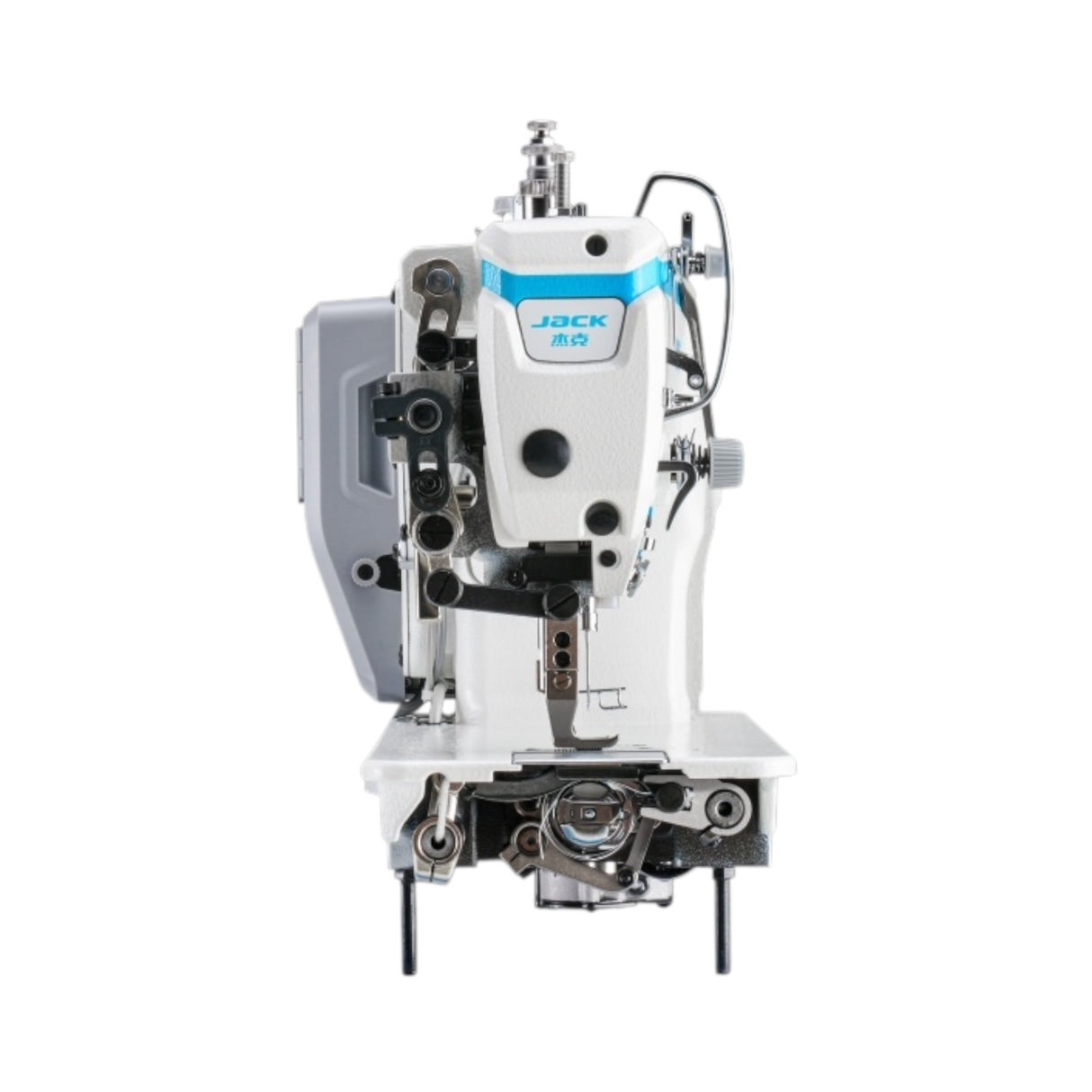 Jack H7-C industrial sewing machine head and control panel — AI material recognition