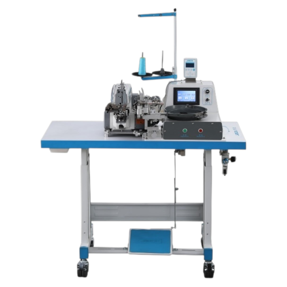 JACK JK-T373GR-Z Button Sew with Automatic Button Feeding Machine With Integrated Motor Assembled with Table and Stand Included