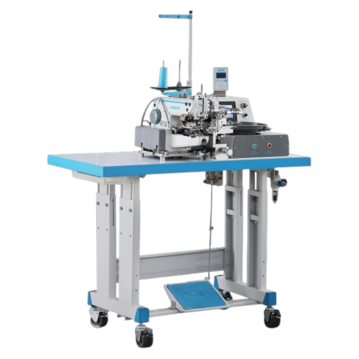 JACK JK-T373GR-Z Button Sew with Automatic Button Feeding Machine With Integrated Motor Assembled with Table and Stand Included