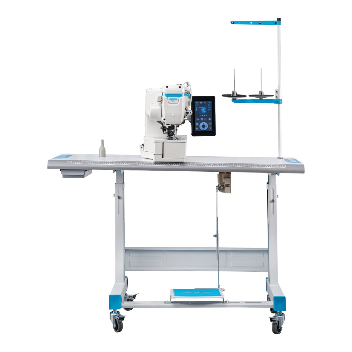 JACK N9-D AI-Powered Direct Drive Computerized Electronic Lockstitch Buttonhole Machine (25mm x 4mm) - Complete Setup, Table, Stand Included