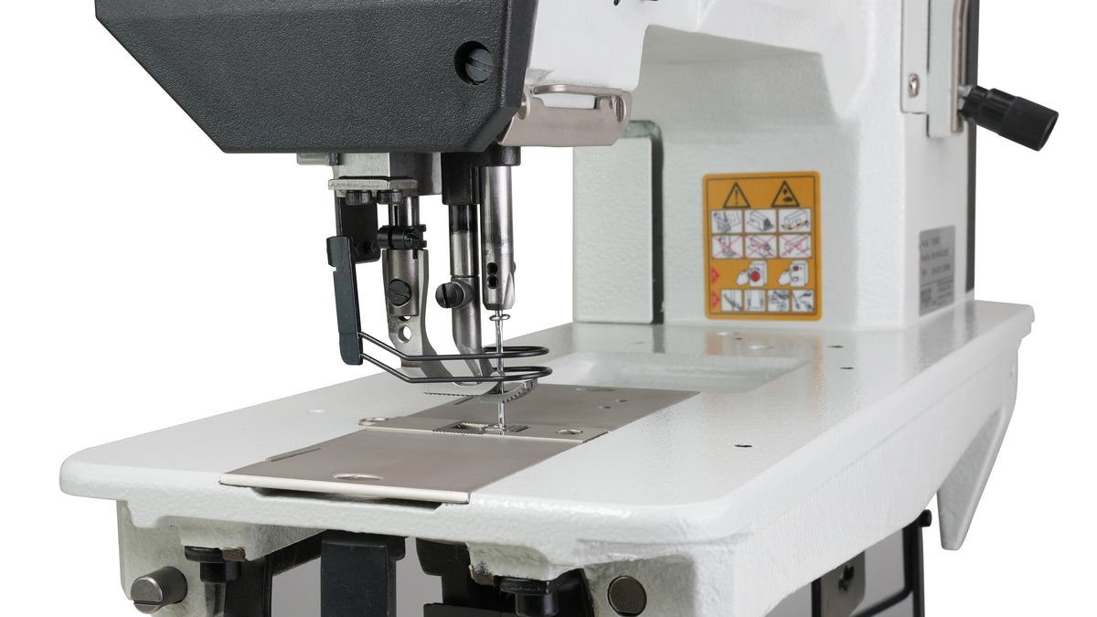 PFAFF 1245 Single Needle Heavy Duty Unison Feed Walking Foot Sewing Machine Assembled with Servo Motor, Table and Stand Included