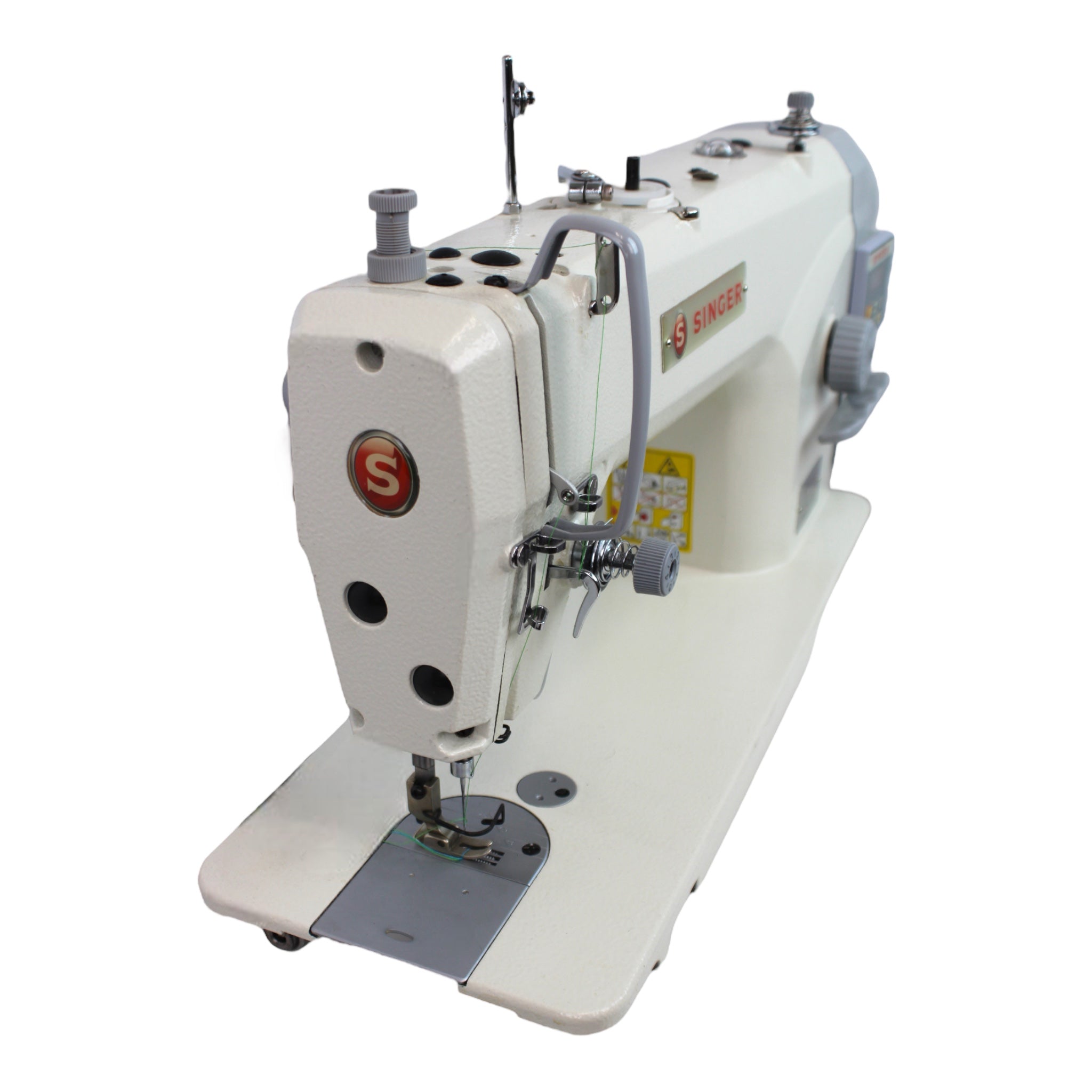 SINGER 141G-20 Single Needle Direct Drive Lockstitch Industrial Sewing Machine Assembled with Table and Stand Included