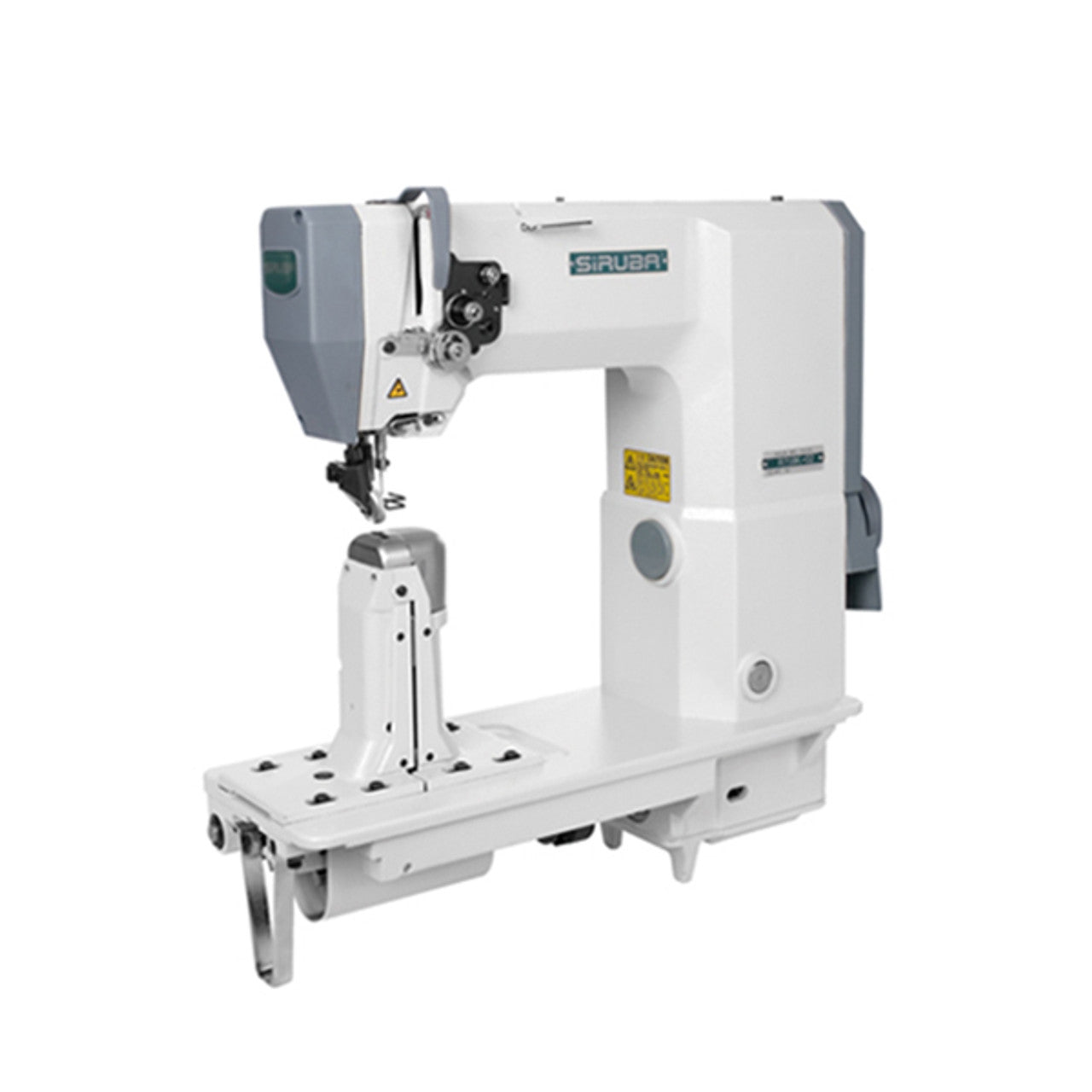 SIRUBA R718K-02 Single Needle Post-bed Top, Bottom and Needle Feed Lockstitch Industrial Sewing Machine with Servo Motor, Table and Stand Included