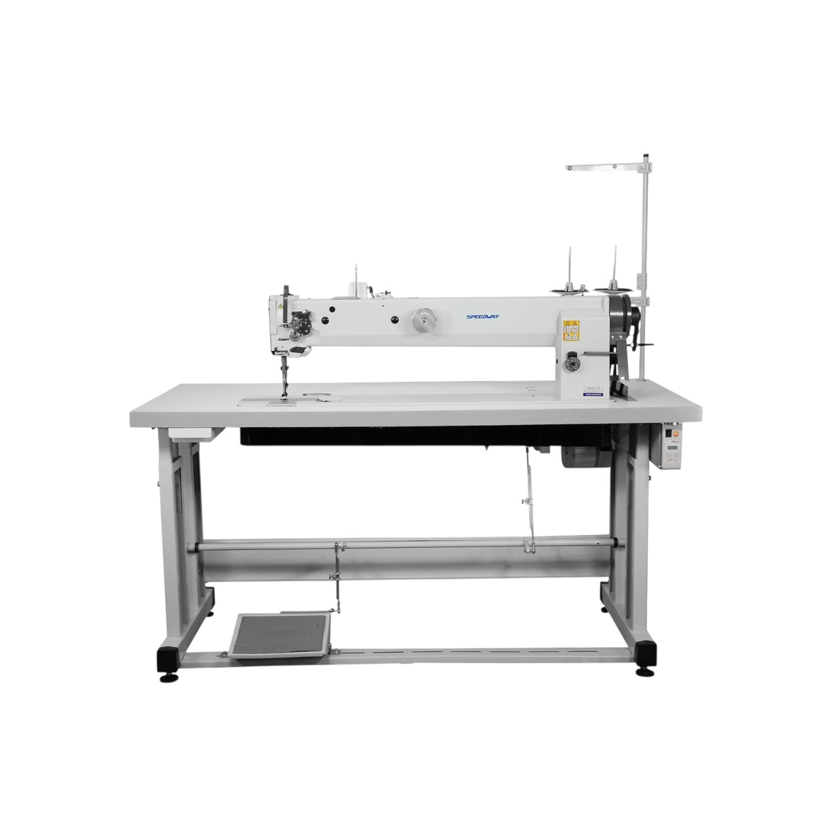 SPEEDWAY SW-4400-L30 Single Needle 30" Long Arm Heavy Duty Unison Feed Walking Foot Sewing Machine Assembled with Servo Motor, Table and Stand