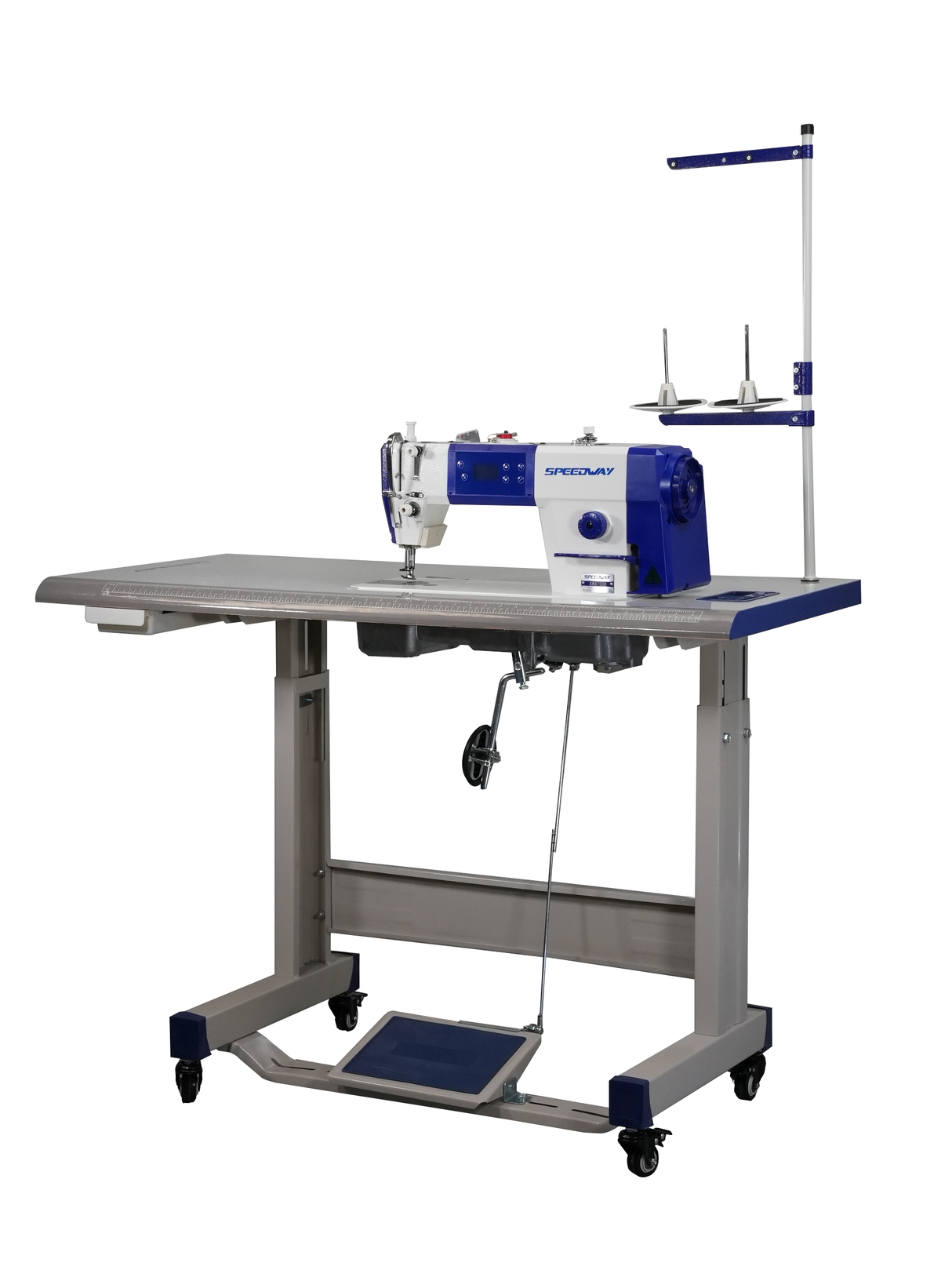 SPEEDWAY® SW 8700 D Single Needle Direct Drive Lockstitch Industrial Sewing Machine with Servo Motor, Table and Stand Included With Wheels