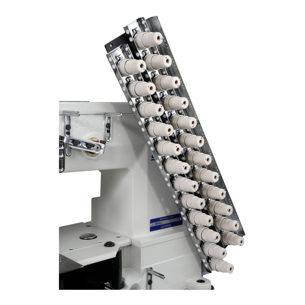 SPEEDWAY SW008-12064P/VWL 12-Needle Chainstitch Industrial Sewing Machine Assembled with Servo Motor, Table and Stand Included