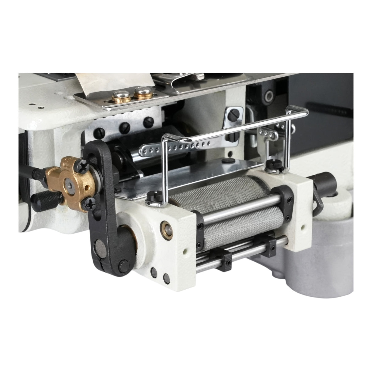 SPEEDWAY SW008-12064P/VWL 12-Needle Chainstitch Industrial Sewing Machine Assembled with Servo Motor, Table and Stand Included