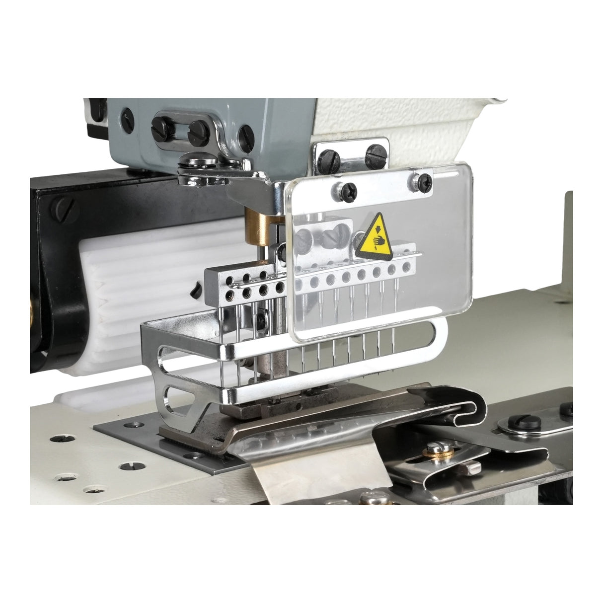 SPEEDWAY SW008-12064P/VWL 12-Needle Chainstitch Industrial Sewing Machine Assembled with Servo Motor, Table and Stand Included