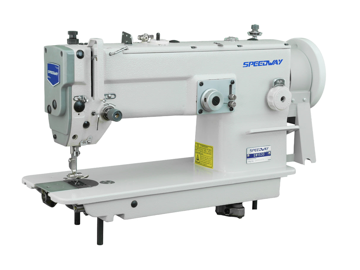 SPEEDWAY SW 1530 Single Needle Mechanical Heavy-Duty Zig-Zag Industrial Sewing Machine with 550W Servo Motor - Complete Setup, Table, Stand Included