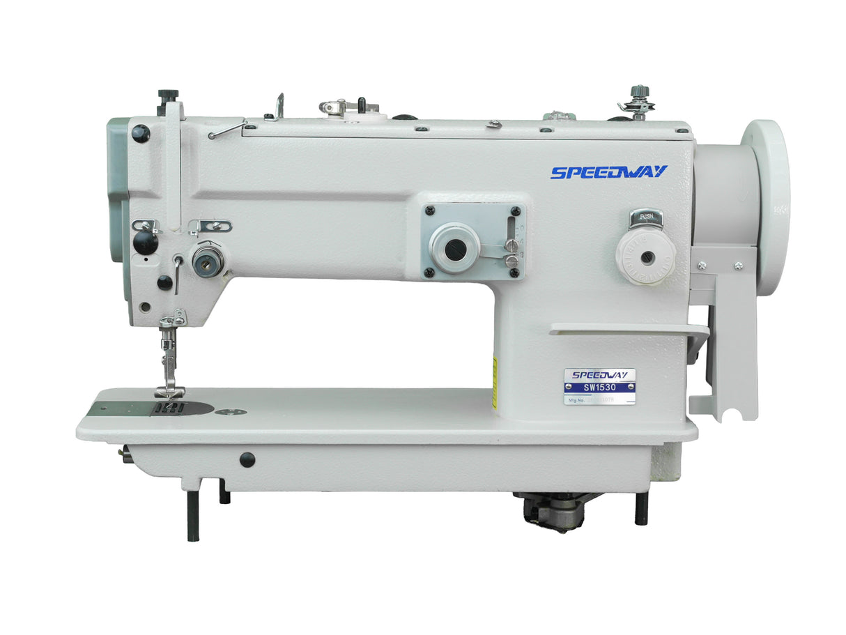 SPEEDWAY SW 1530 Single Needle Mechanical Heavy-Duty Zig-Zag Industrial Sewing Machine with 550W Servo Motor - Complete Setup, Table, Stand Included