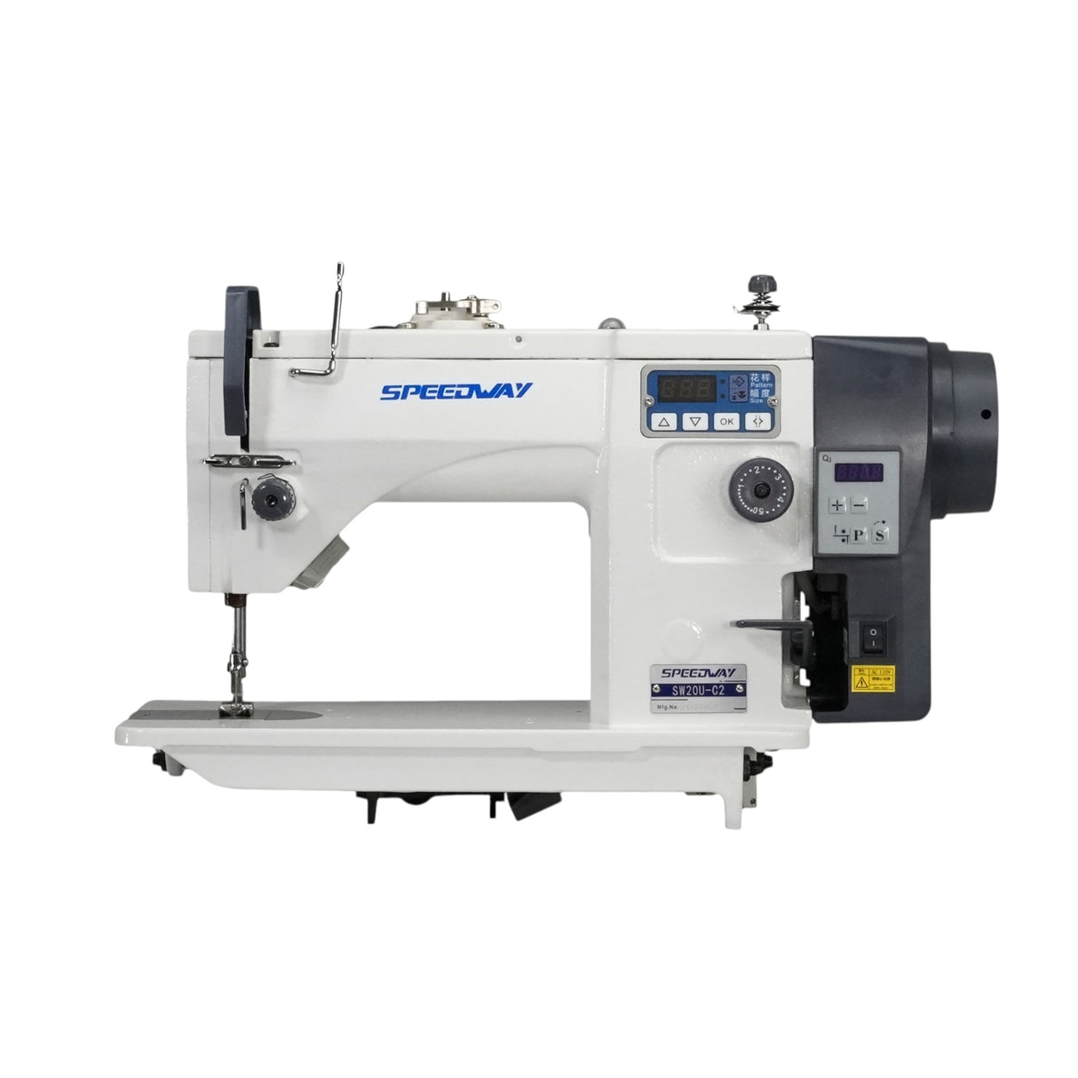 SPEEDWAY 20U-C2 High-Speed Zig-Zag Sewing Machine with Direct Drive Motor Complete Assembled with Table and Stand Included