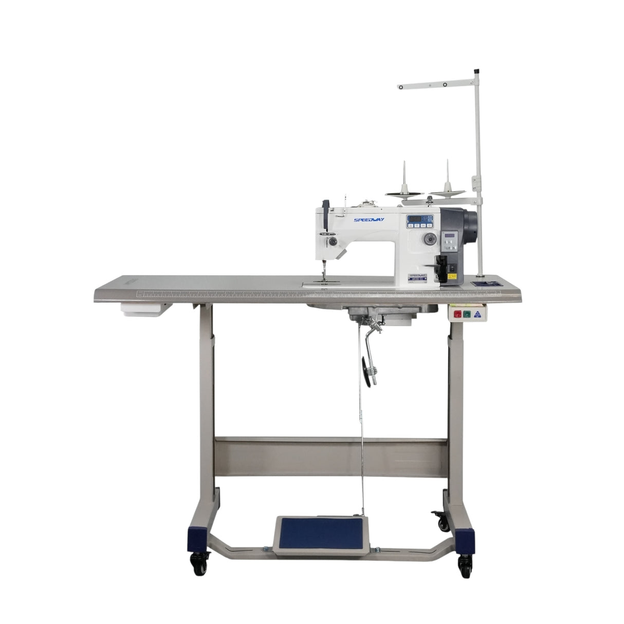 SPEEDWAY 20U-C2 High-Speed Zig-Zag Sewing Machine with Direct Drive Motor Complete Assembled with Table and Stand Included