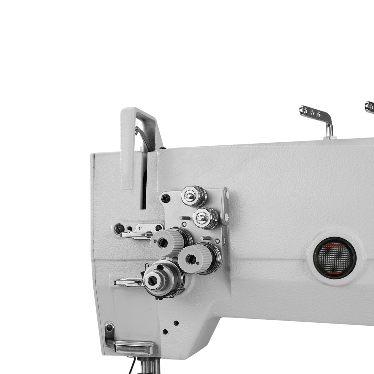 SPEEDWAY SW 872 Double Needle Large Bobbin, Needle Feed Lockstitch Industrial Sewing Machine Assembled with Table and Servo Motor Included