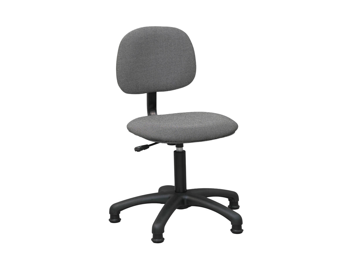 Sewing Chair — Adjustable Height Tailoring Chair for Sewing Machine Tables with Padded Seat & Backrest, 5-Star Base with Floor Glides — Fabric Upholstered Operator Chair