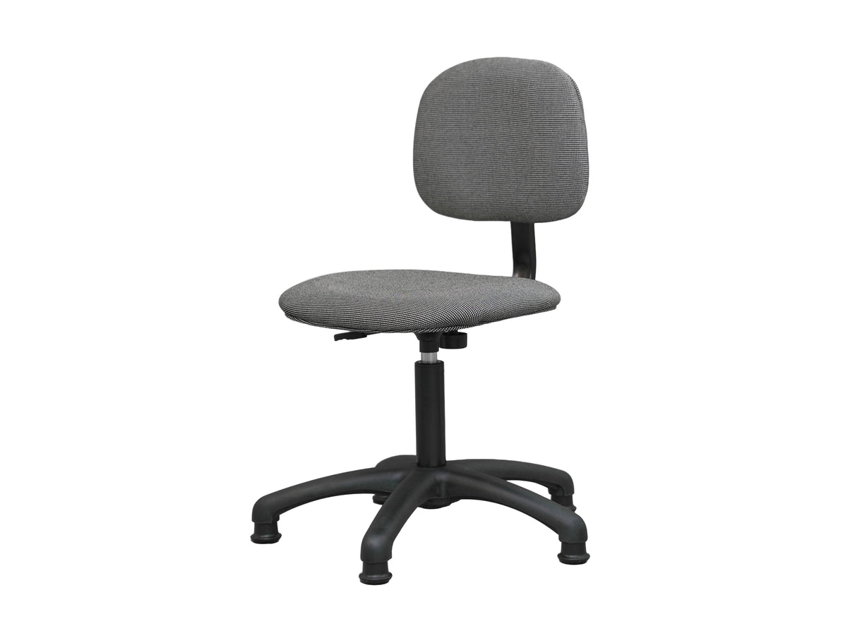 Sewing Chair — Adjustable Height Tailoring Chair for Sewing Machine Tables with Padded Seat & Backrest, 5-Star Base with Floor Glides — Fabric Upholstered Operator Chair