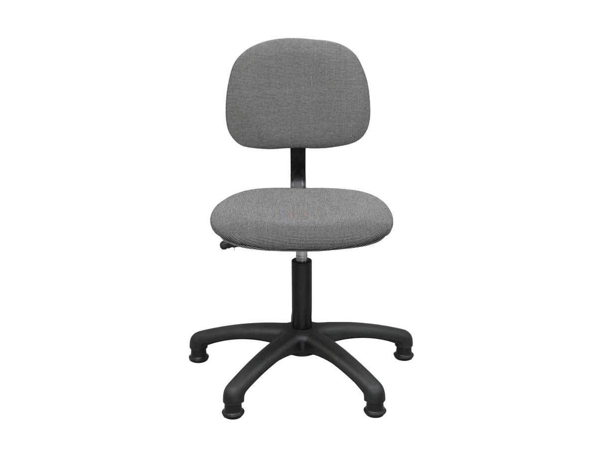 Sewing Chair — Adjustable Height Tailoring Chair for Sewing Machine Tables with Padded Seat & Backrest, 5-Star Base with Floor Glides — Fabric Upholstered Operator Chair