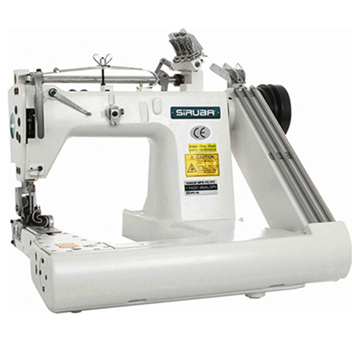 SIRUBA FA007-264 2 Needle Feed of the Arm Chainstitch For Shirts Industrial Sewing Machine Assembled with Servo Motor, Table and Stand Included
