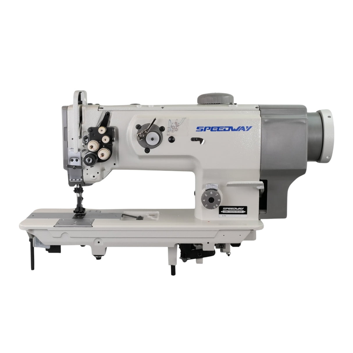 SPEEDWAY SW-1560N/VS/DD Double Needle Gauge Heavy Duty Unison Feed Walking Foot Sewing Machine Assembled with Table and Stand Included