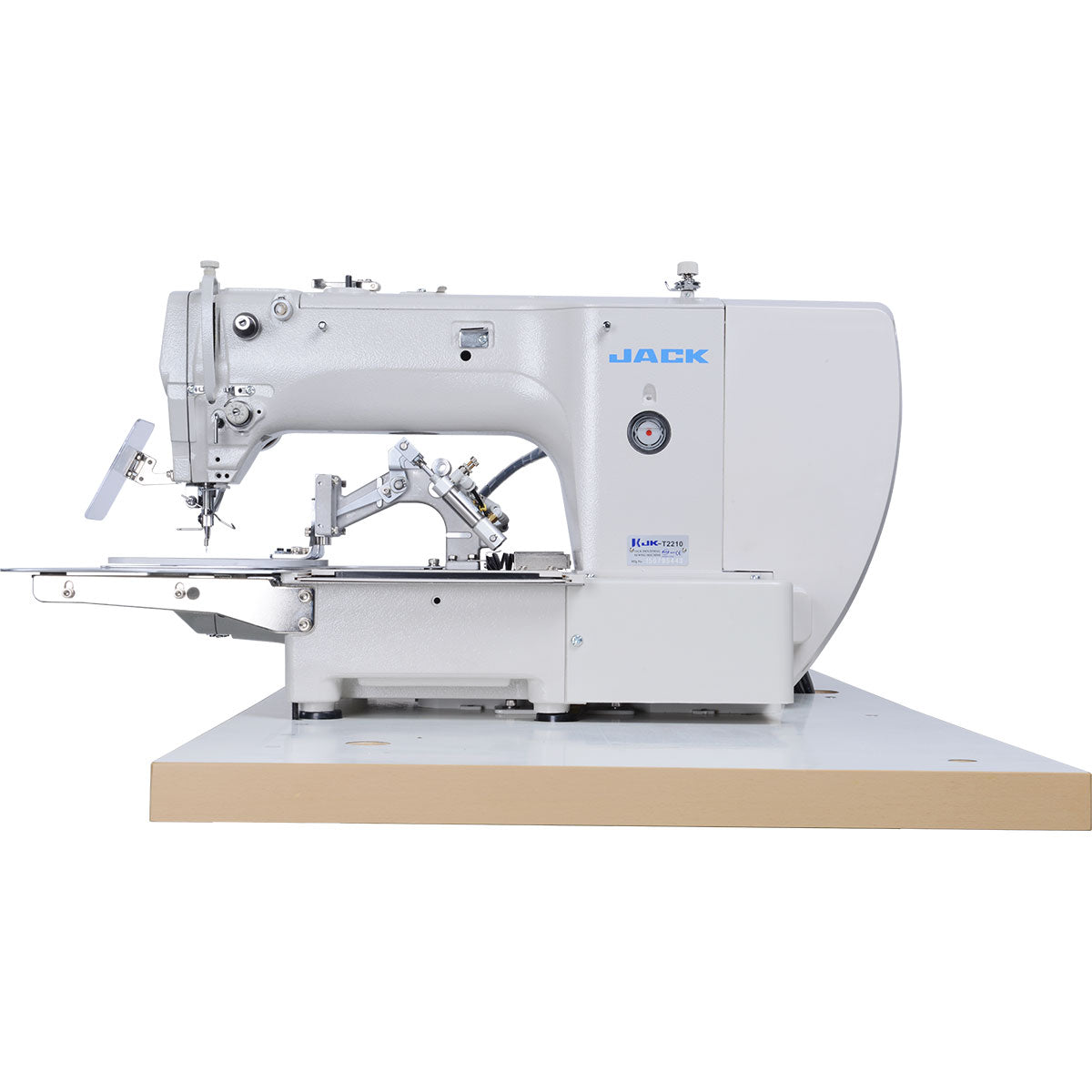 Jack T2210-DII Automatic 220mm x 100mm Programmable Pattern Tacking Machine Assembled with Table and Stand Included