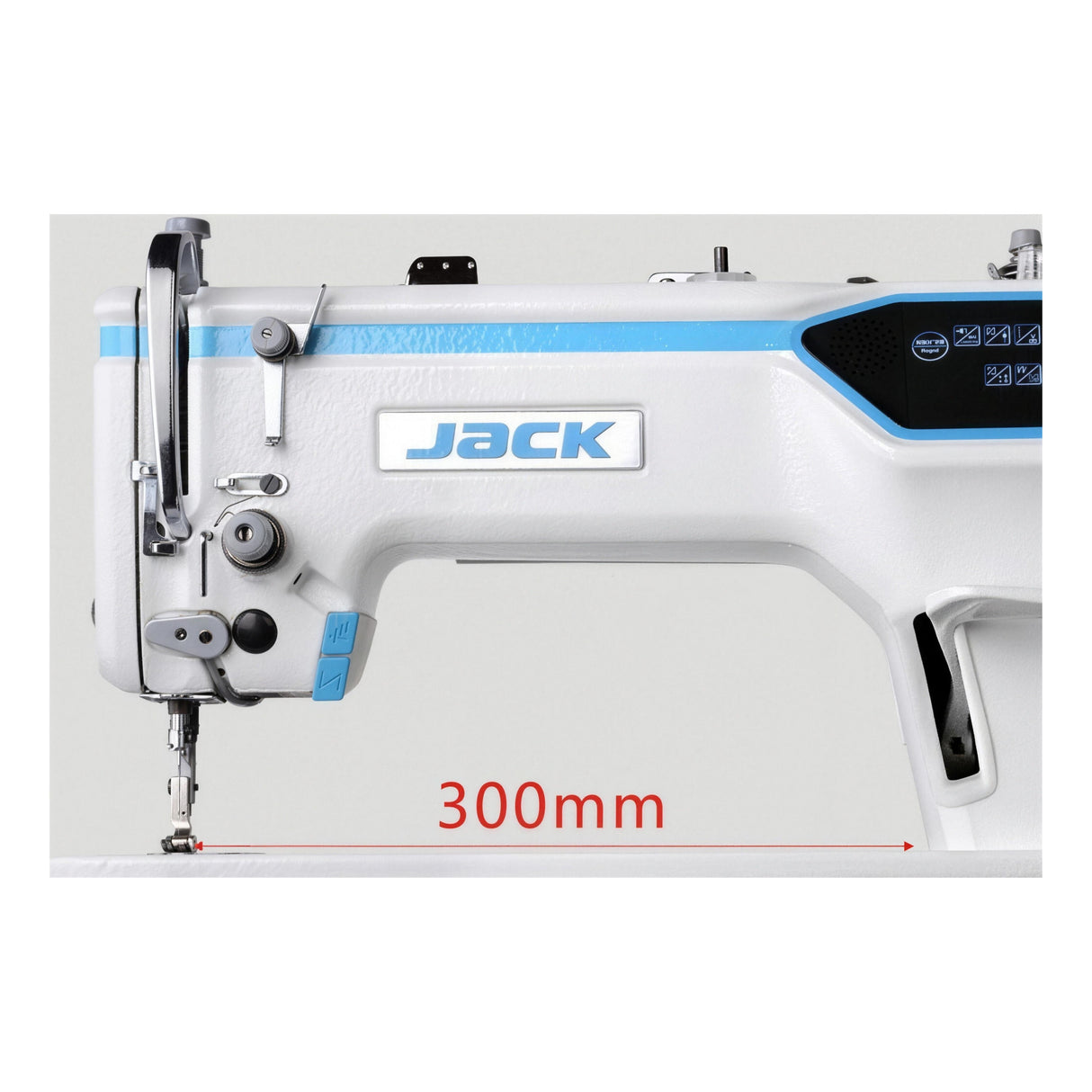 JACK® A6F-E-Q-PK – Single Needle Needle Feed Lockstitch with Integrated Puller – Complete Setup, Table & Stand Included