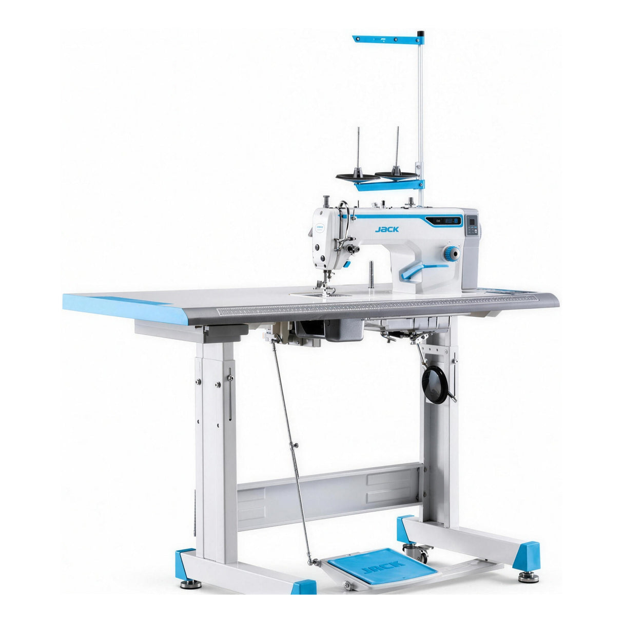 JACK® F6 – Single Needle Direct Drive Lockstitch Machine – Complete Setup, Table & Stand Included