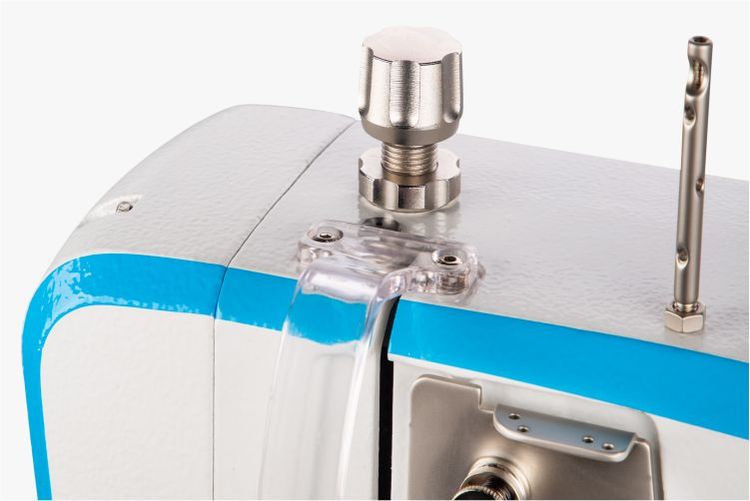 JACK S7-91T - Máquina de coser industrial con puntada de cadeneta, alimentación por aguja, superior e inferior, con una sola aguja, pantalla táctil y todas las funciones, con servomotor, mesa y soporte incluidos