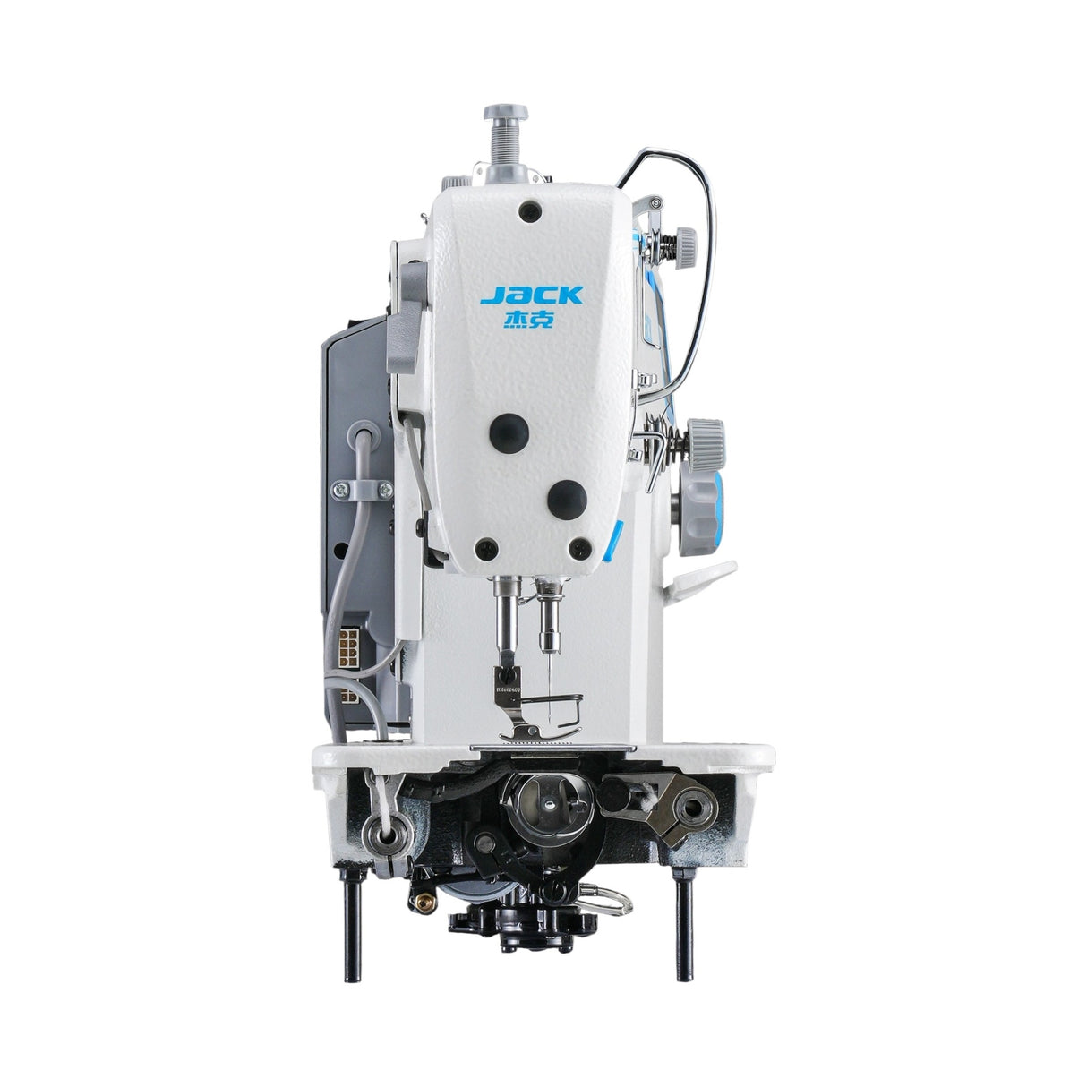 JACK A2C-C High-Speed Single Needle Lockstitch Machine with Automatic Thread Trimmer Assembled with Table and Stand Included