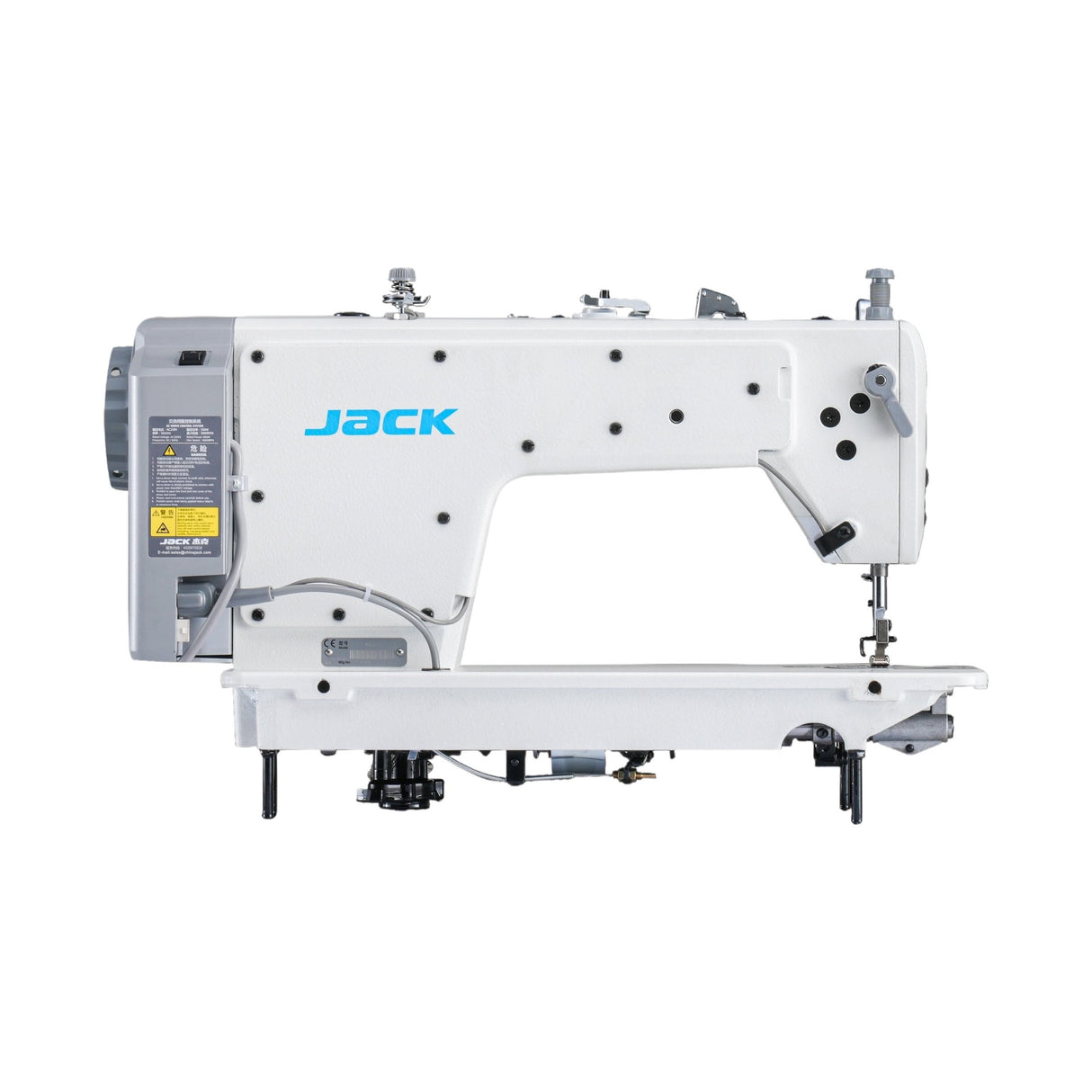JACK A2C-C High-Speed Single Needle Lockstitch Machine with Automatic Thread Trimmer Assembled with Table and Stand Included